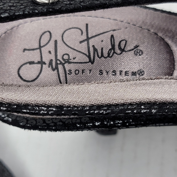 Life Stride Flex Soft System 7W Black Low Pump Slingback Comfort Work Dress Shoe - Picture 8 of 9